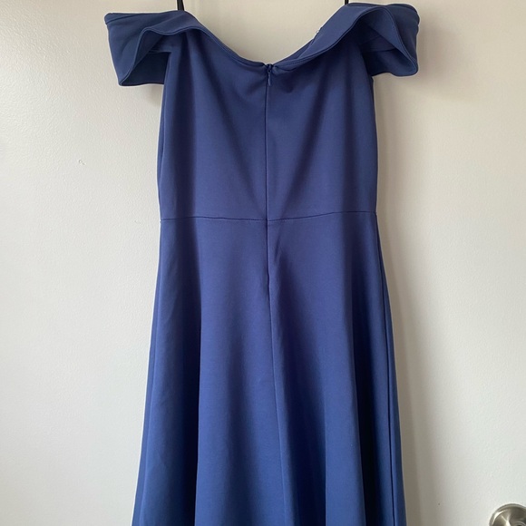 Lulu's Blue Off-Shoulder A-Line Dress for Weddings - Picture 3 of 4
